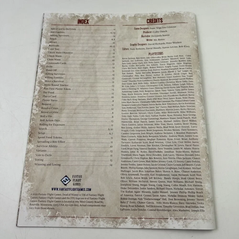 Dead of Winter Game Board for Age 14+ Complete-Great Condition!